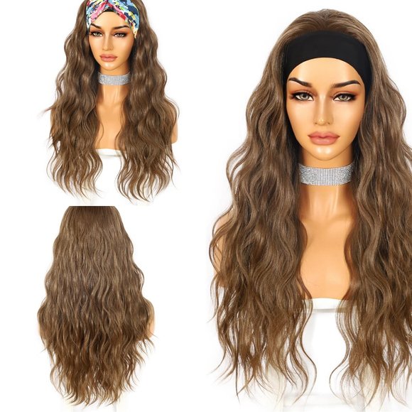 Body Wave Light Brown Headband Wig - Picture 1 of 3